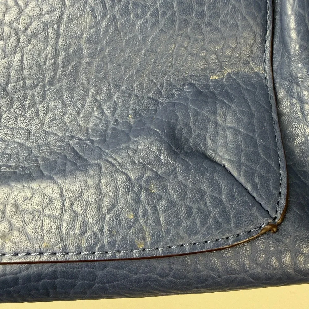 Jessica Simpson Shoulder Bag Women's Blue Pebbled Leather Classic Front Pocket